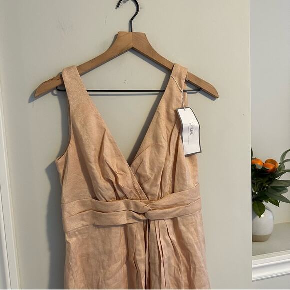 NWT J. Crew Pink Metallic Linen Formal Mini Dress 6 - Picture 7 of 10